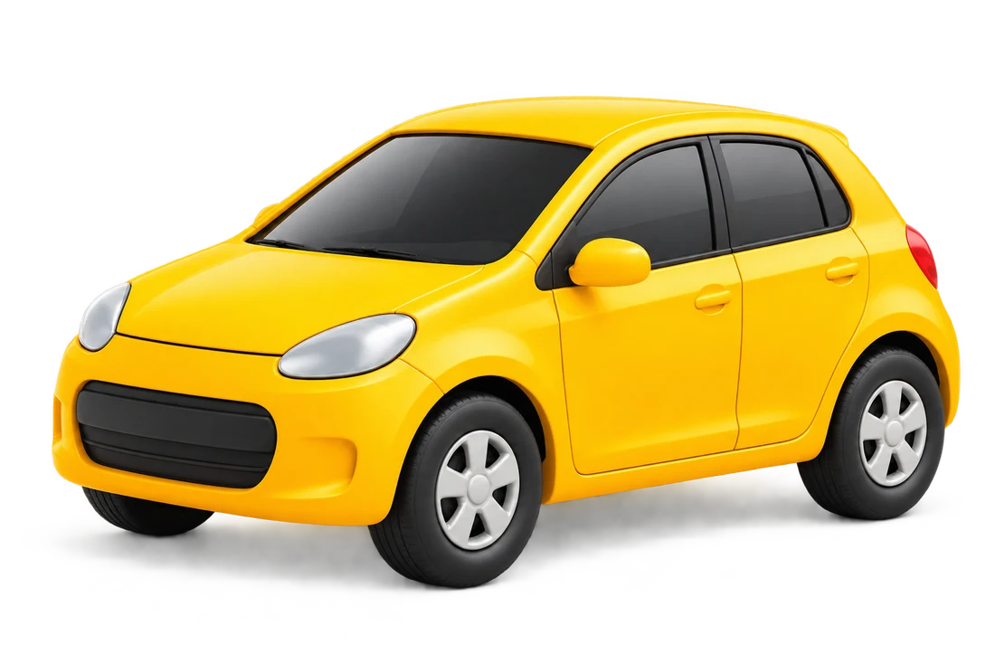 Carro amarelo em destaque